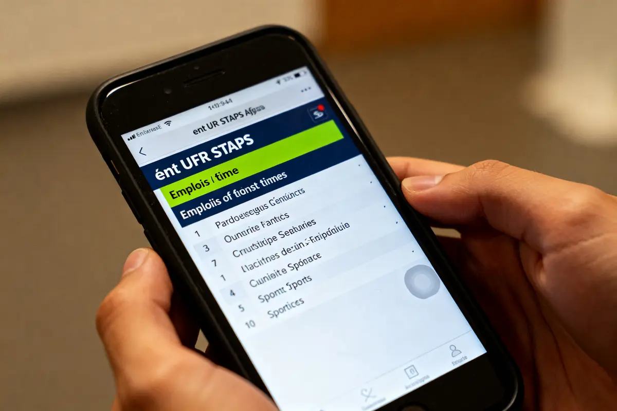 Ent UFR STAPS Montpellier : Guide inscriptions et emploi du temps